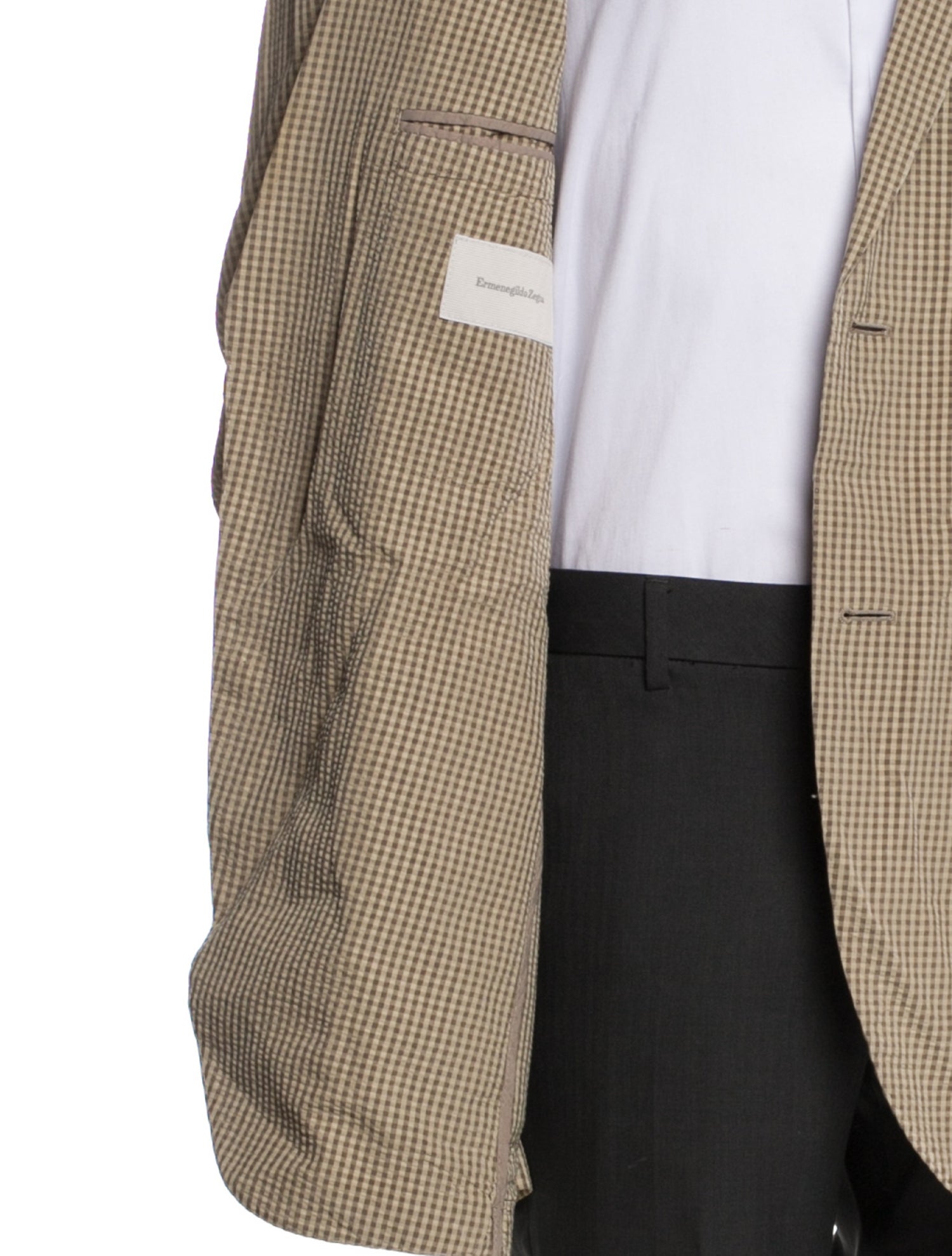 Ermenegildo Zegna Silk Plaid Print Moto Jacket