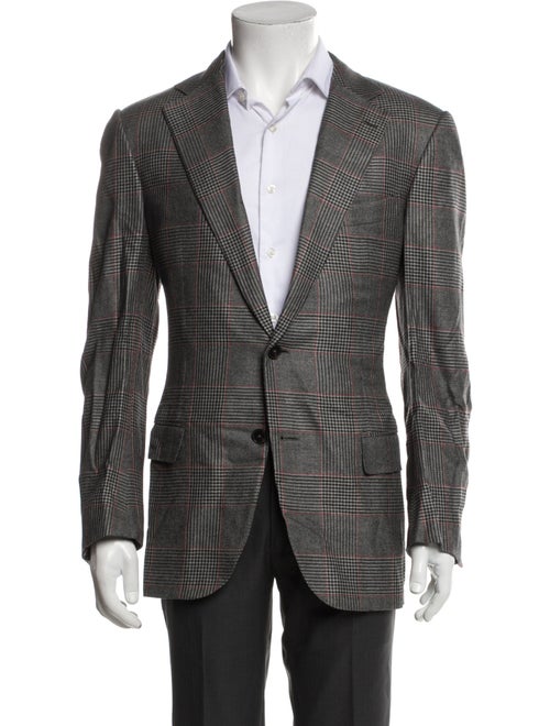 Ermenegildo Zegna Silk Houndstooth Print Blazer
