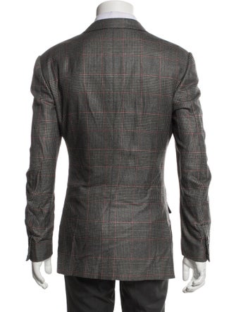 Ermenegildo Zegna Silk Houndstooth Print Blazer