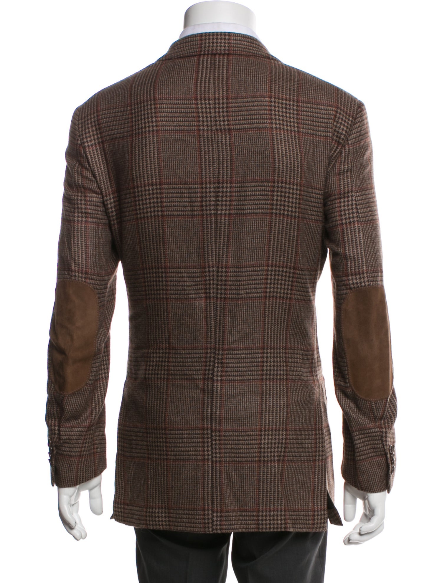 Ermenegildo Zegna Cashmere Plaid Print Peacoat