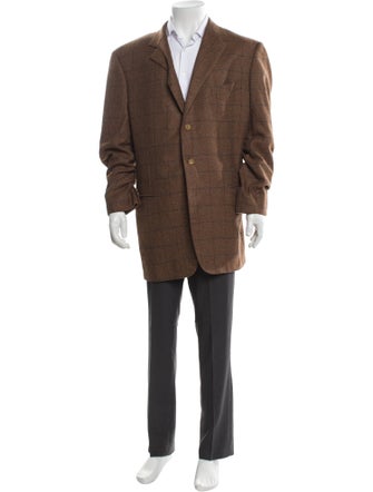 Ermenegildo Zegna Cashmere Plaid Print Blazer