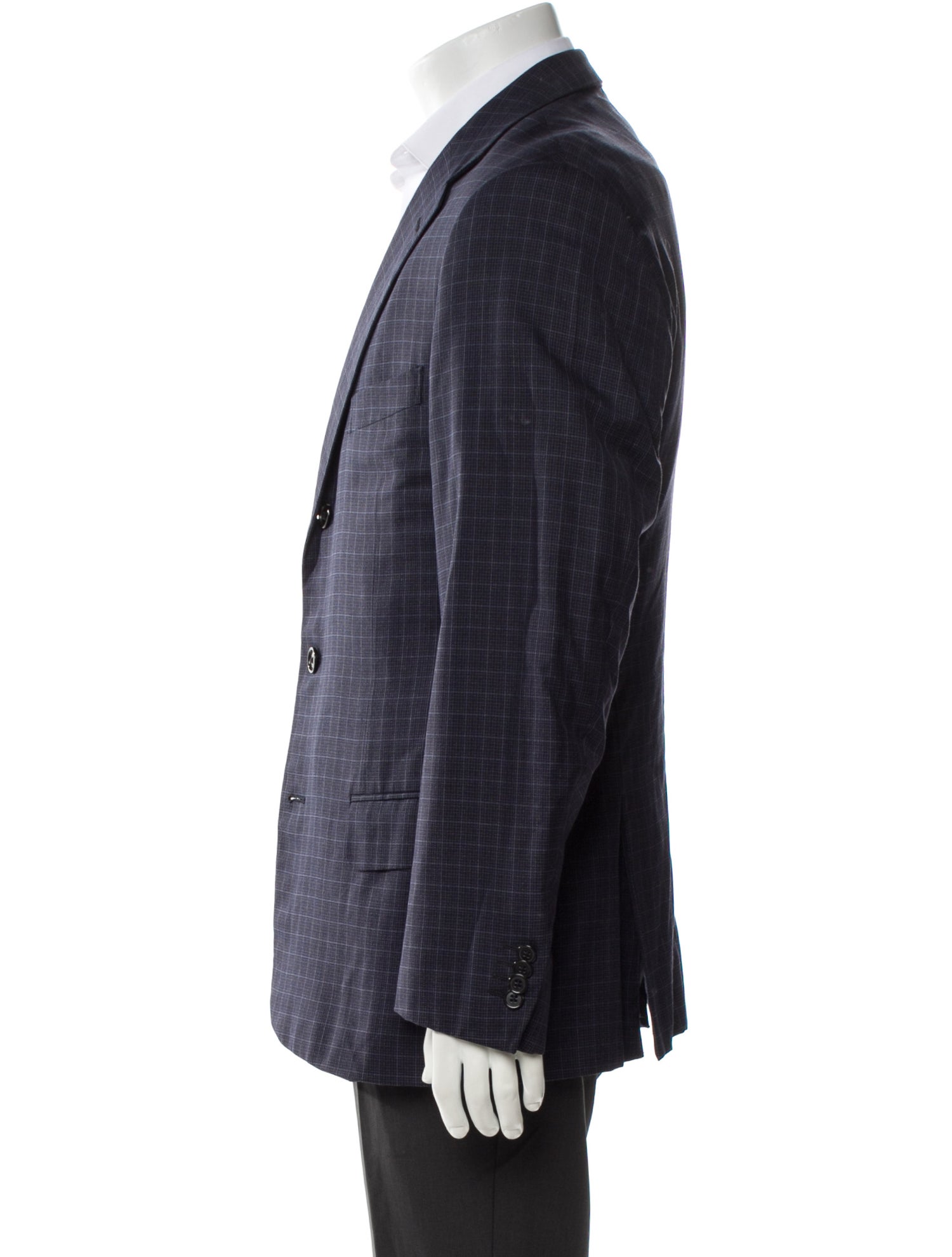 Ermenegildo Zegna Silk Plaid Print Blazer