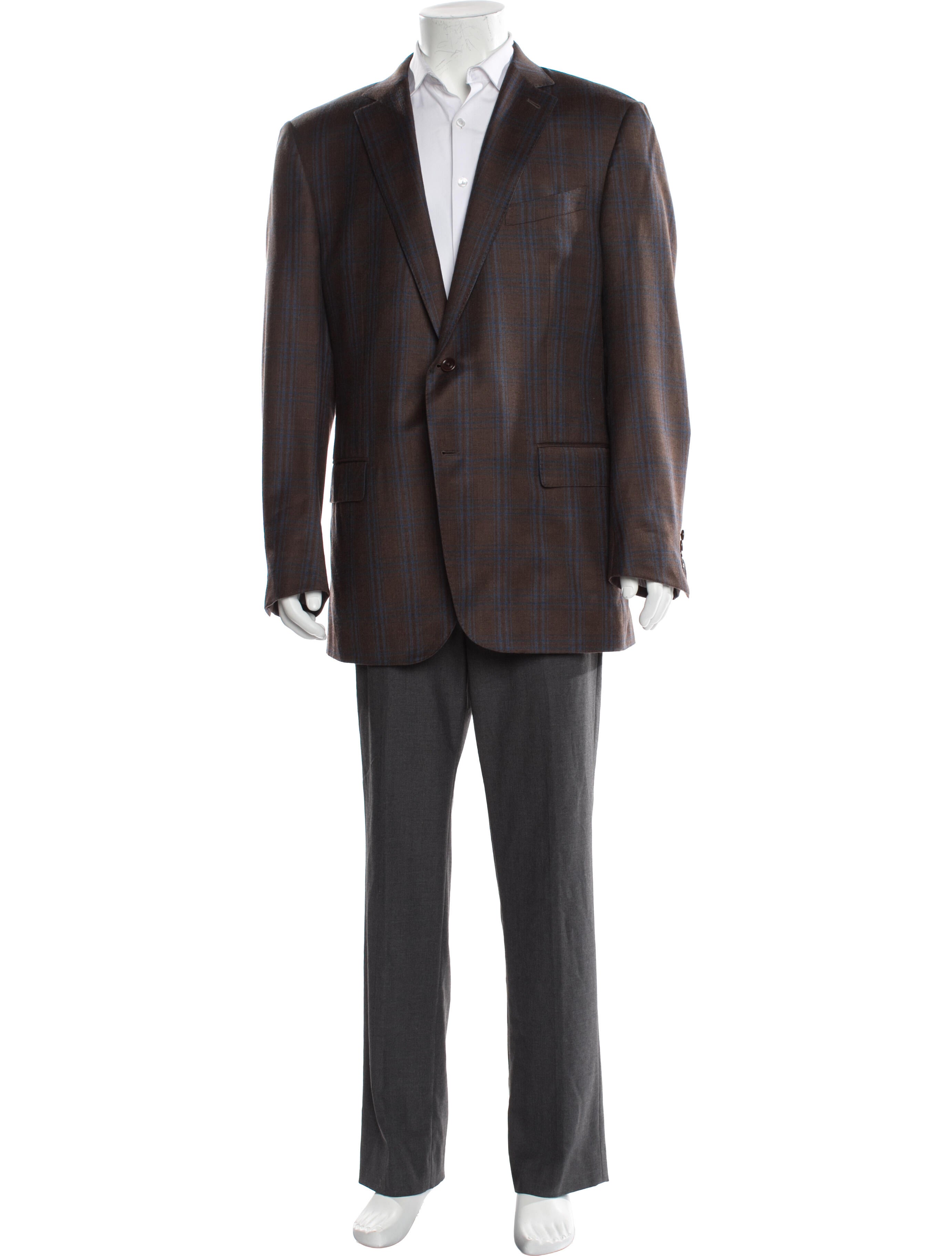 Ermenegildo Zegna Wool Plaid Print Blazer