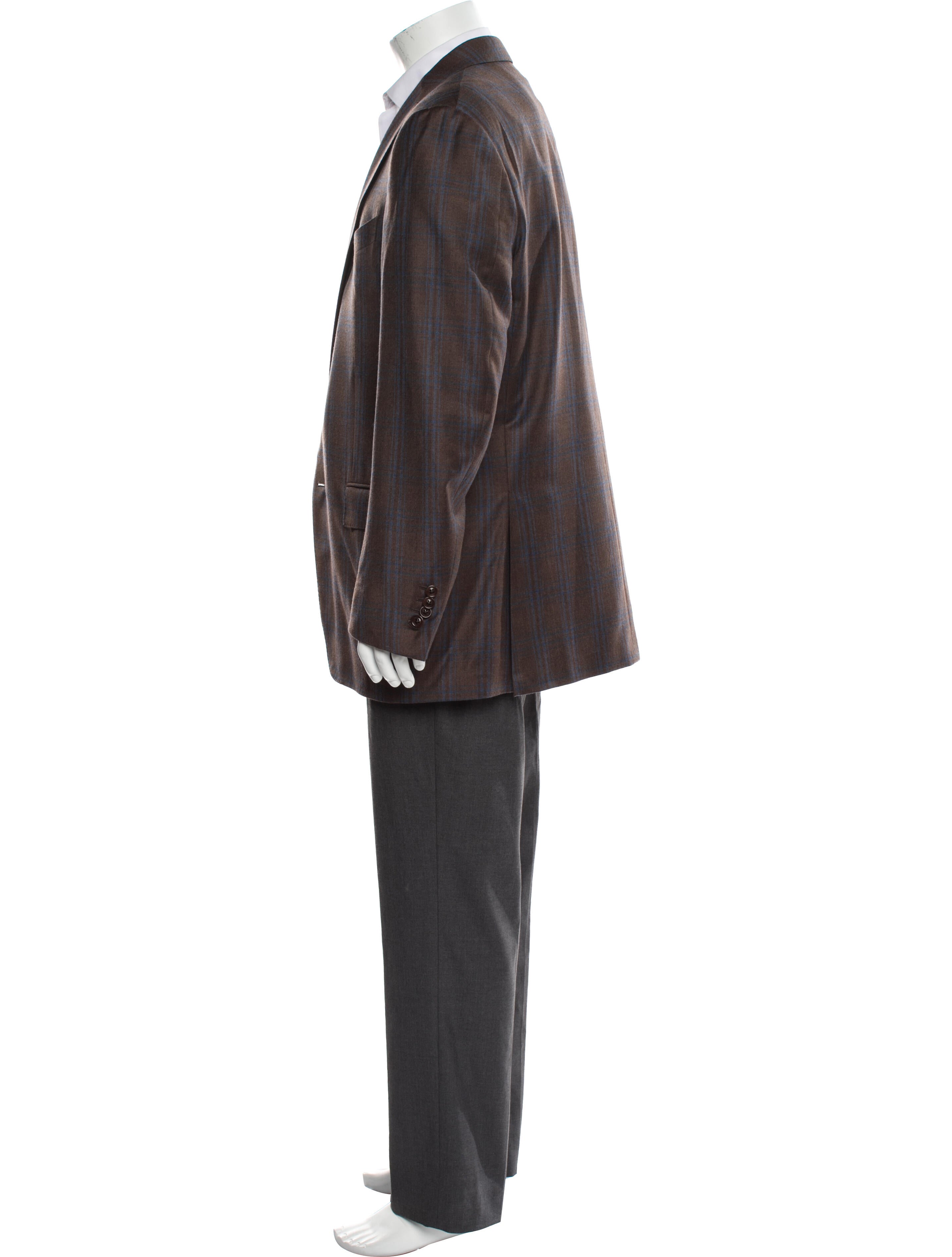 Ermenegildo Zegna Wool Plaid Print Blazer