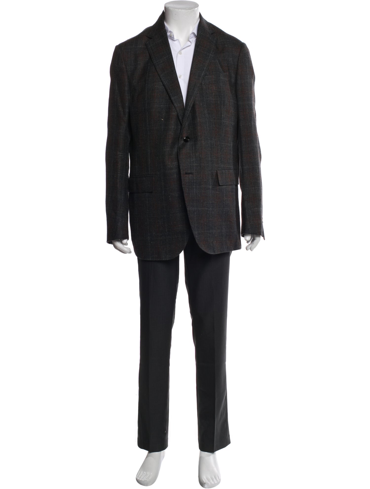 Ermenegildo Zegna Cashmere Plaid Print Blazer w/ Tags