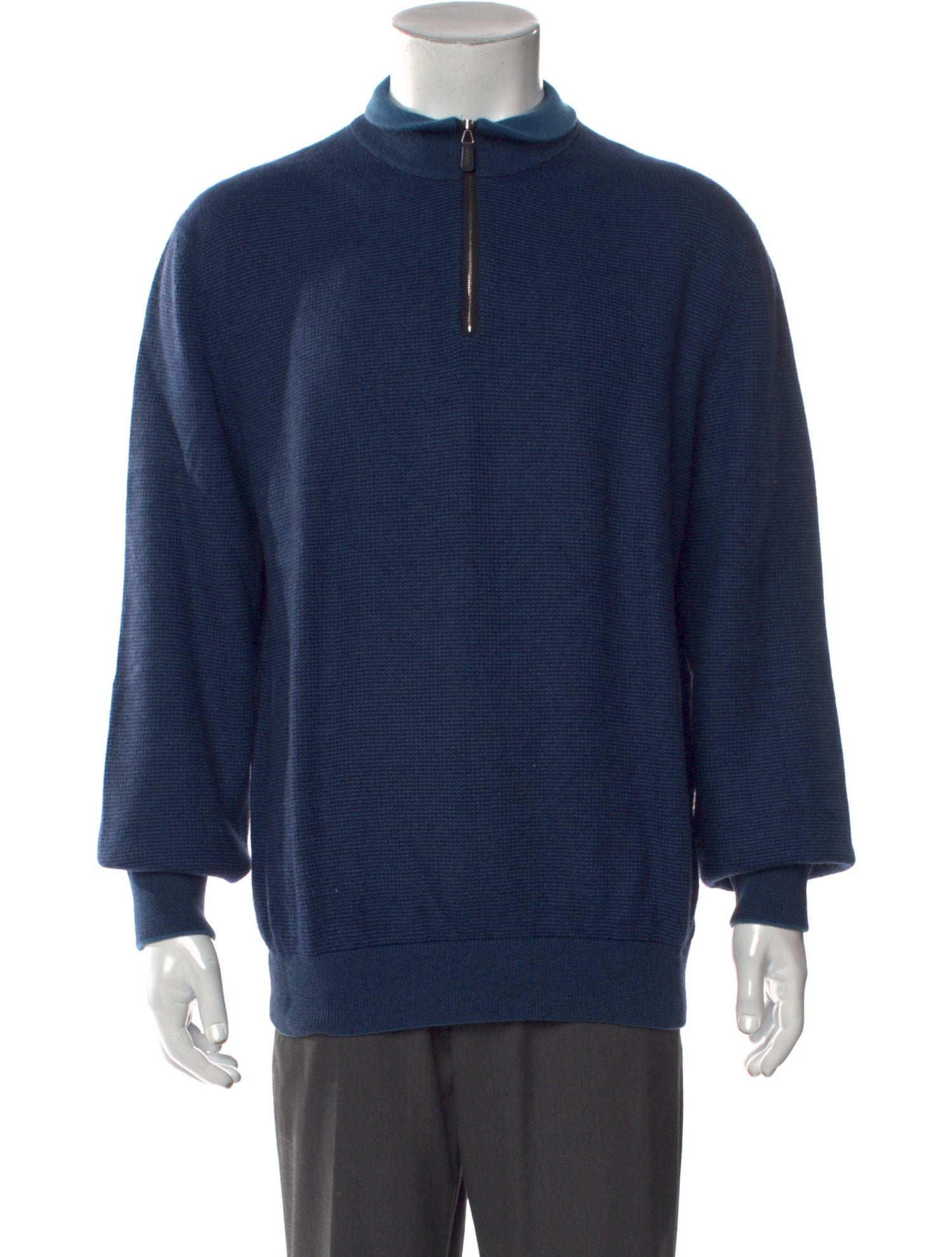 Ermenegildo Zegna Mock Neck Long Sleeve Polo Sweater