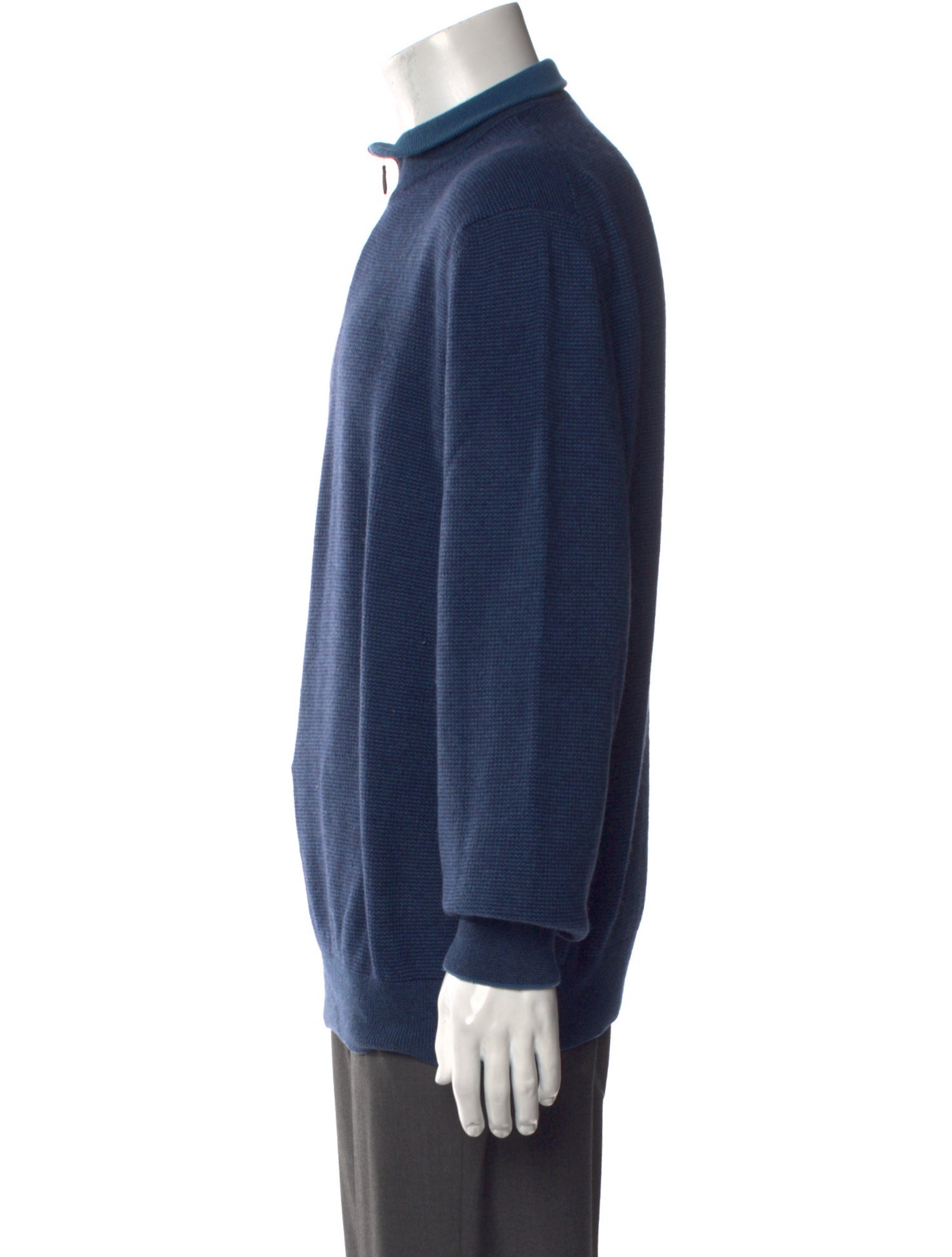 Ermenegildo Zegna Mock Neck Long Sleeve Polo Sweater