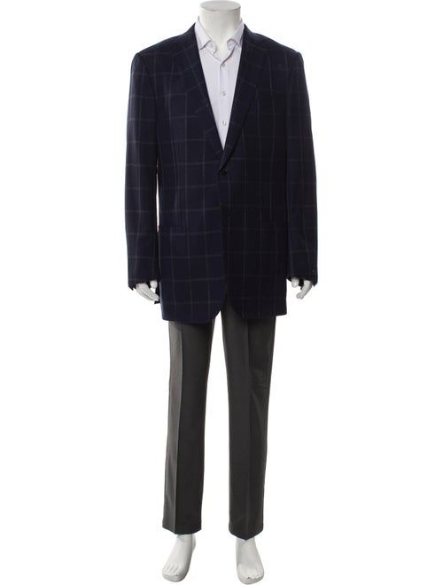 Ermenegildo Zegna Wool Plaid Print Blazer