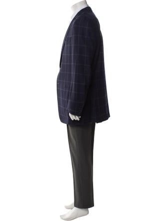 Ermenegildo Zegna Wool Plaid Print Blazer