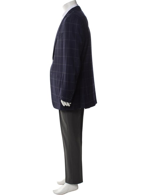 Ermenegildo Zegna Wool Plaid Print Blazer