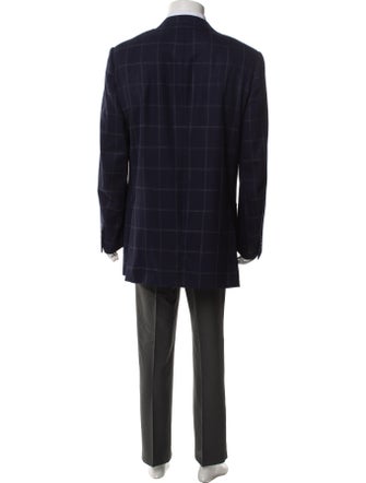 Ermenegildo Zegna Wool Plaid Print Blazer