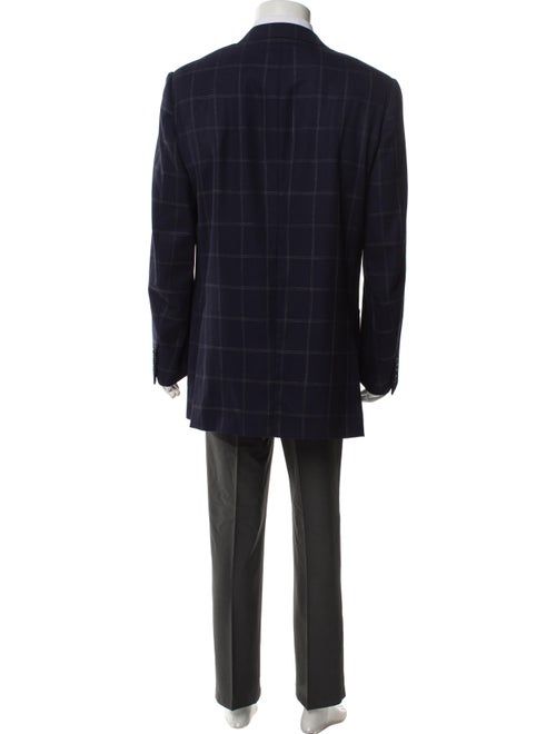 Ermenegildo Zegna Wool Plaid Print Blazer