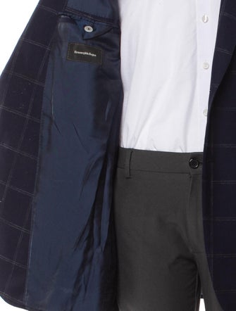 Ermenegildo Zegna Wool Plaid Print Blazer