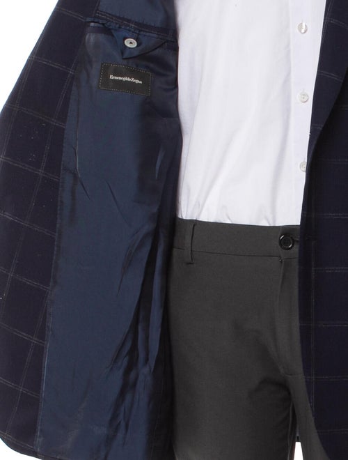 Ermenegildo Zegna Wool Plaid Print Blazer
