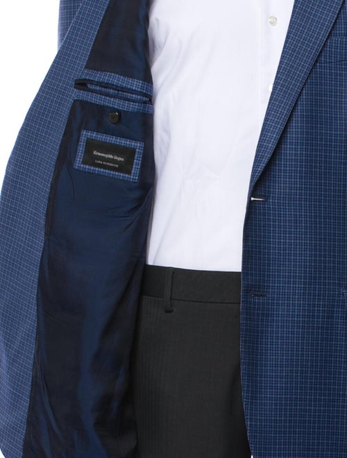 Ermenegildo Zegna Wool Plaid Print Blazer