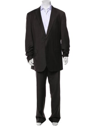 Ermenegildo Zegna Wool Plaid Print Two-Piece Suit