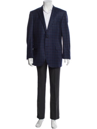 Ermenegildo Zegna Wool Plaid Print Blazer