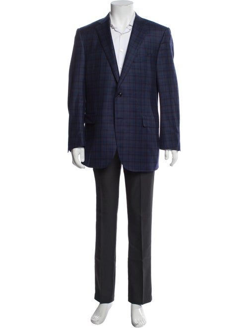 Ermenegildo Zegna Wool Plaid Print Blazer