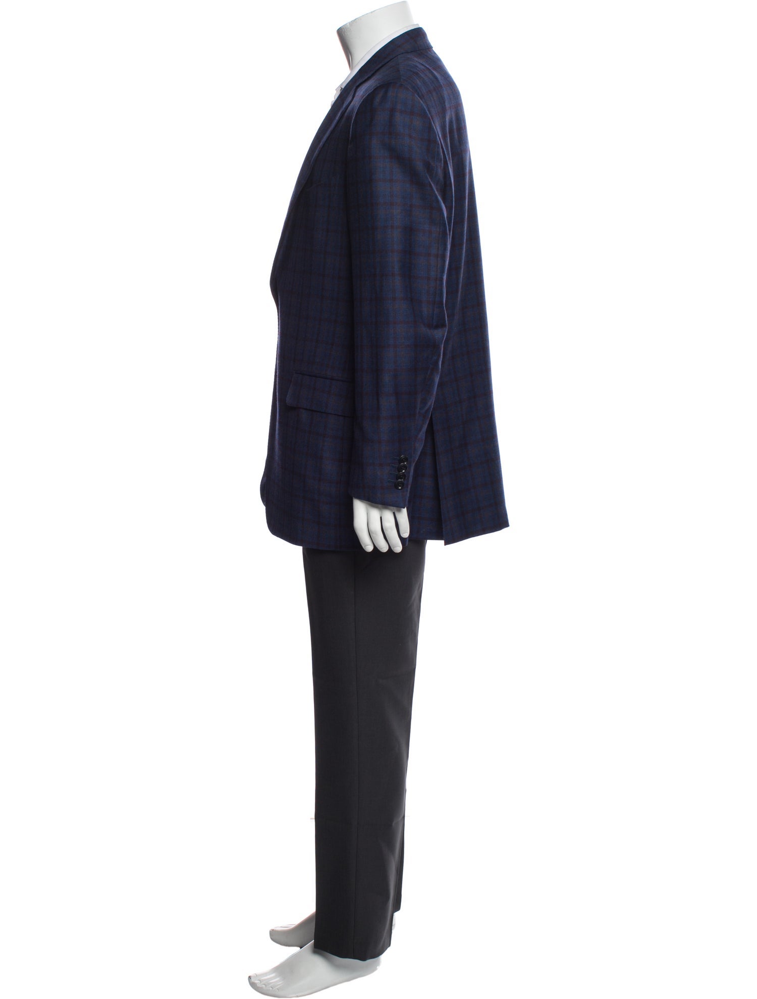 Ermenegildo Zegna Wool Plaid Print Blazer