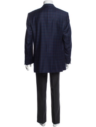 Ermenegildo Zegna Wool Plaid Print Blazer