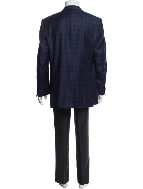 Ermenegildo Zegna Wool Plaid Print Blazer