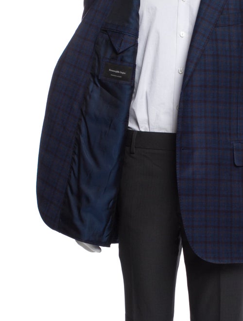 Ermenegildo Zegna Wool Plaid Print Blazer
