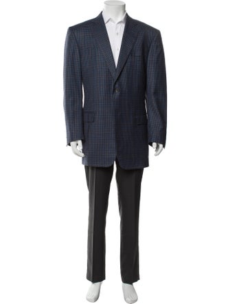 Ermenegildo Zegna Wool Plaid Print Blazer