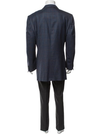 Ermenegildo Zegna Wool Plaid Print Blazer