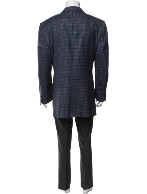 Ermenegildo Zegna Wool Plaid Print Blazer