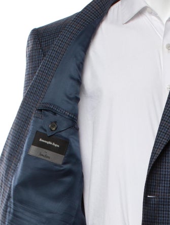 Ermenegildo Zegna Wool Plaid Print Blazer