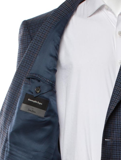 Ermenegildo Zegna Wool Plaid Print Blazer