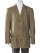 Ermenegildo Zegna Wool Plaid Print Peacoat