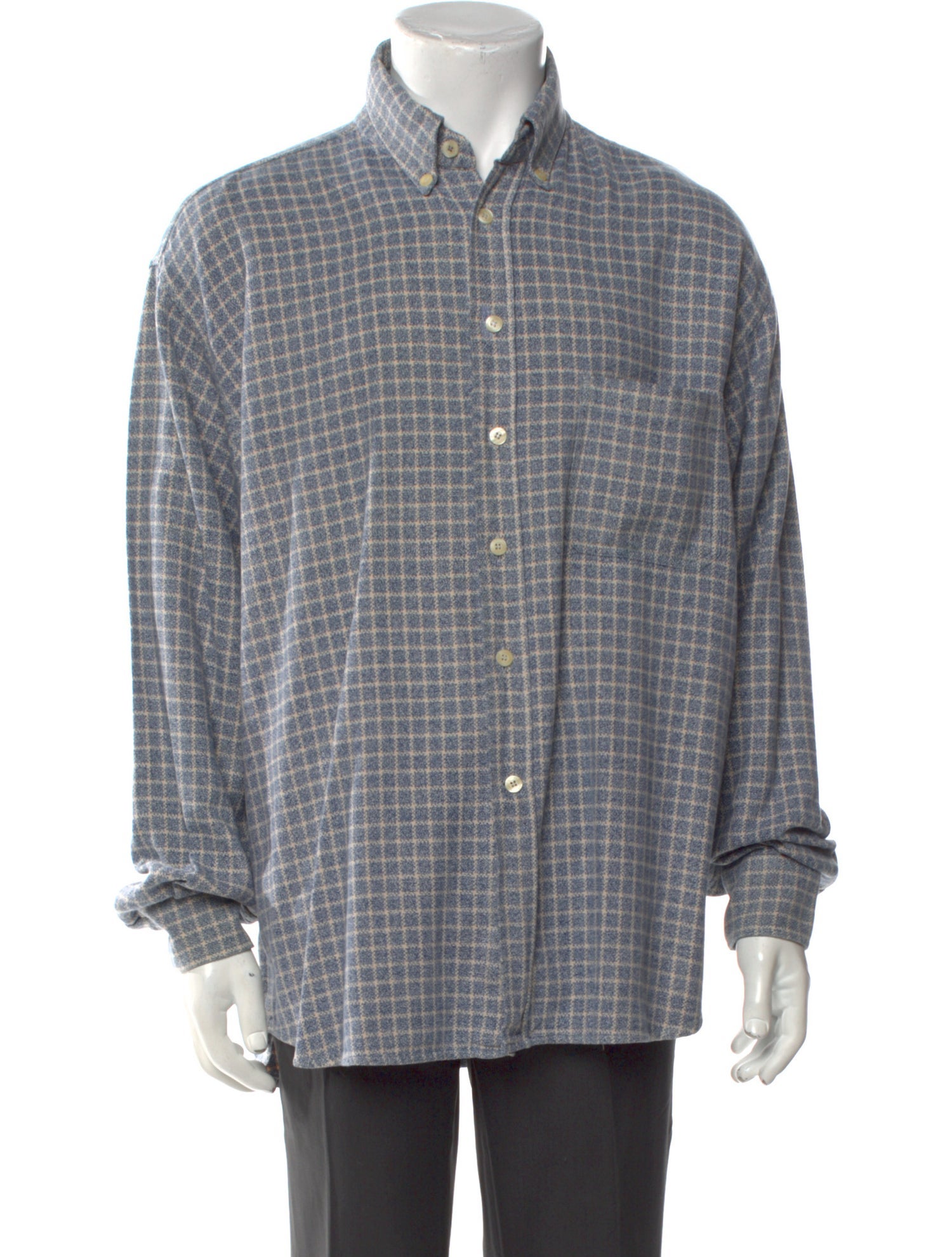 Ermenegildo Zegna Plaid Print Long Sleeve Dress Shirt