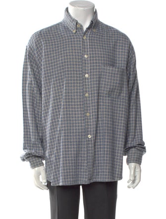 Ermenegildo Zegna Plaid Print Long Sleeve Dress Shirt