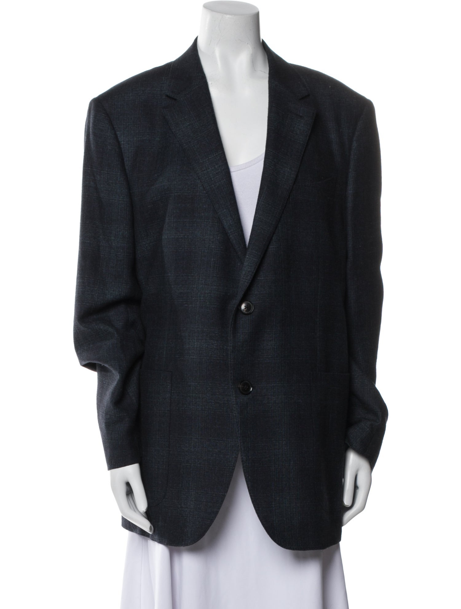 Ermenegildo Zegna Wool Plaid Print Blazer