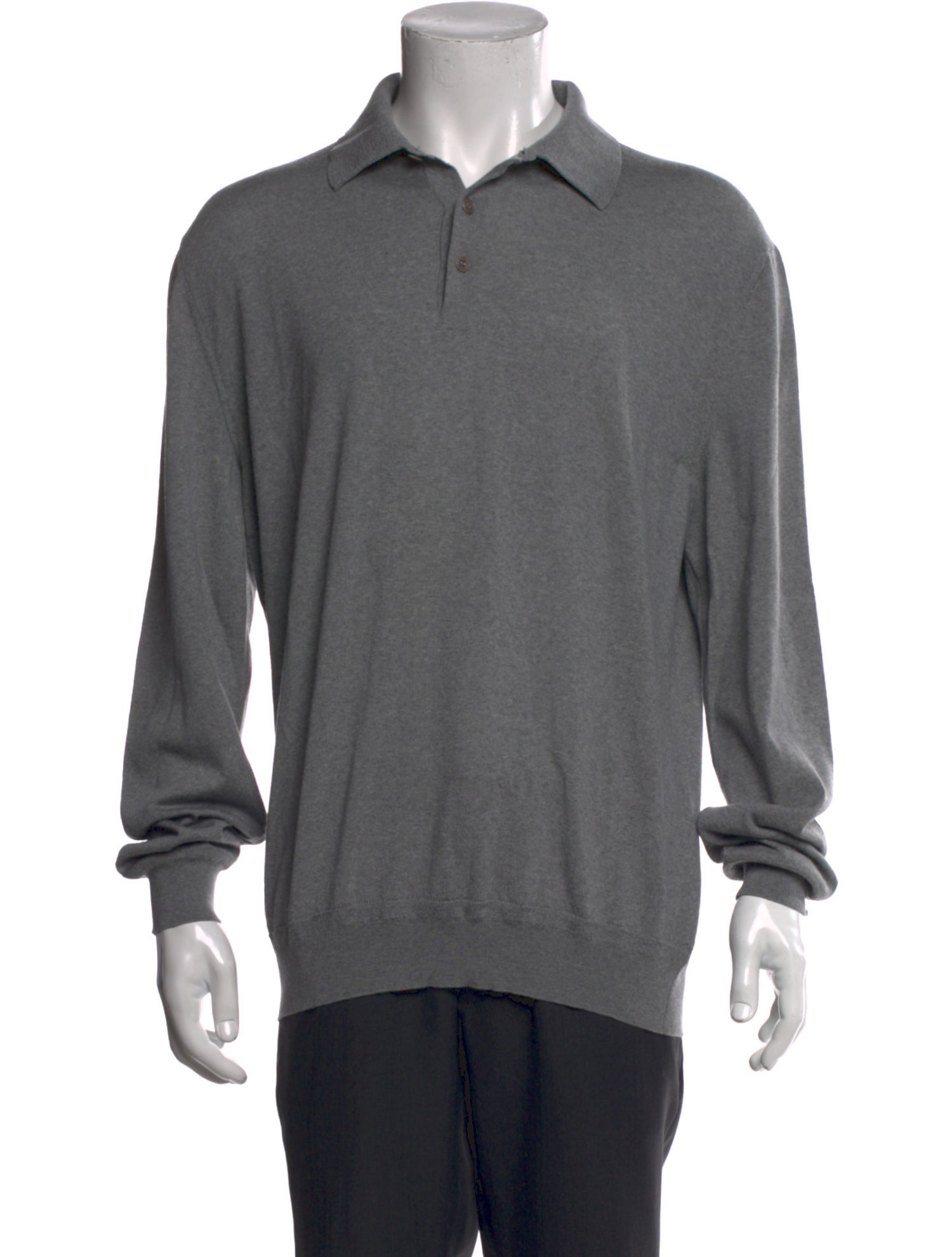 Ermenegildo Zegna Mock Neck Long Sleeve Polo Sweater