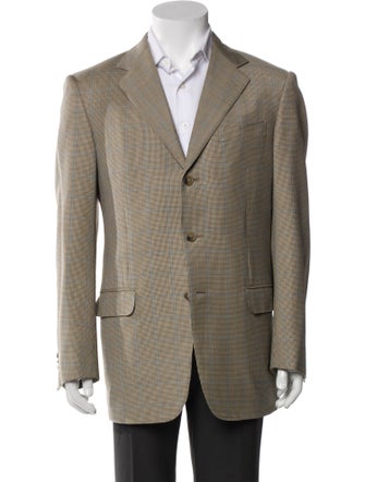 Ermenegildo Zegna Wool Houndstooth Print Blazer