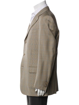 Ermenegildo Zegna Wool Houndstooth Print Blazer