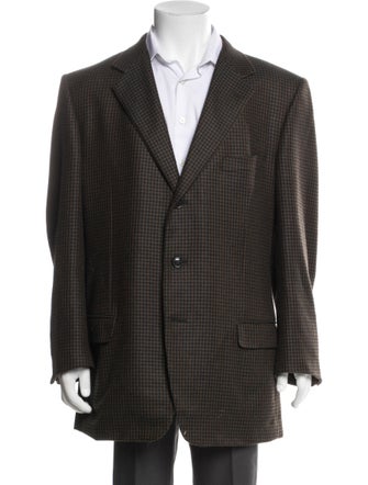 Ermenegildo Zegna Wool Plaid Print Blazer