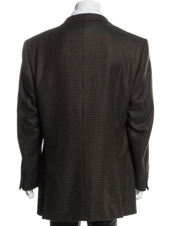 Ermenegildo Zegna Wool Plaid Print Blazer