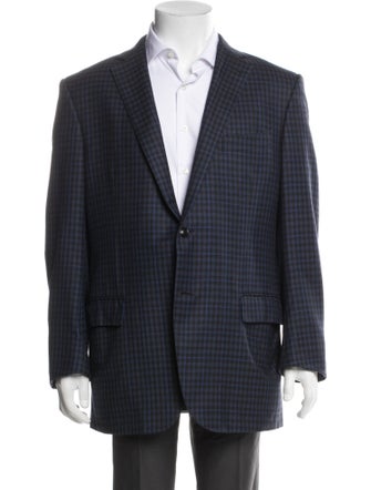 Ermenegildo Zegna Wool Plaid Print Blazer