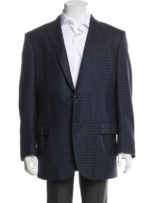 Ermenegildo Zegna Wool Plaid Print Blazer