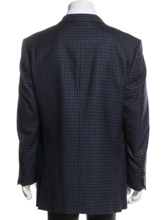 Ermenegildo Zegna Wool Plaid Print Blazer