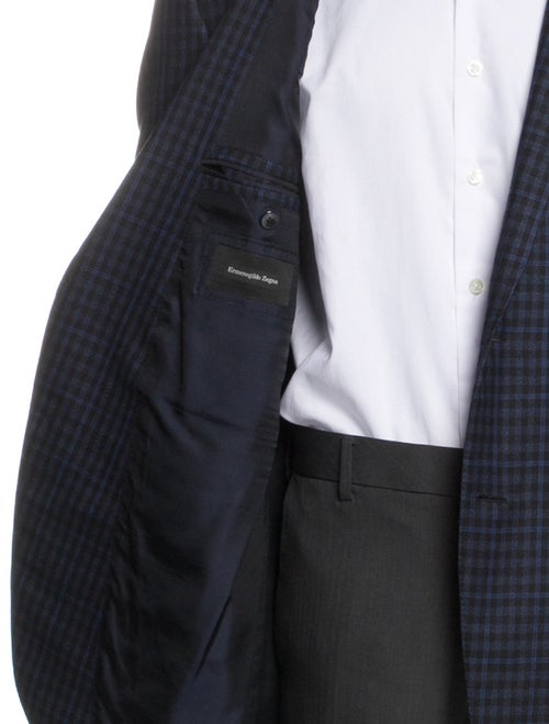 Ermenegildo Zegna Wool Plaid Print Blazer