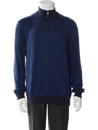 Ermenegildo Zegna Mock Neck Long Sleeve Polo Sweater