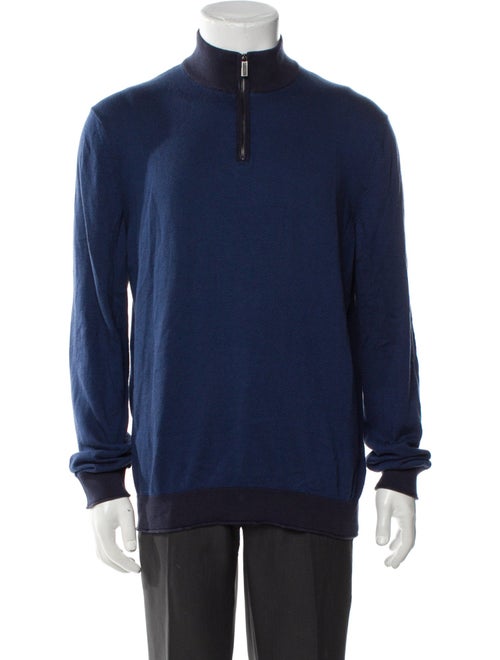 Ermenegildo Zegna Mock Neck Long Sleeve Polo Sweater
