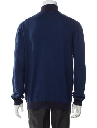 Ermenegildo Zegna Mock Neck Long Sleeve Polo Sweater