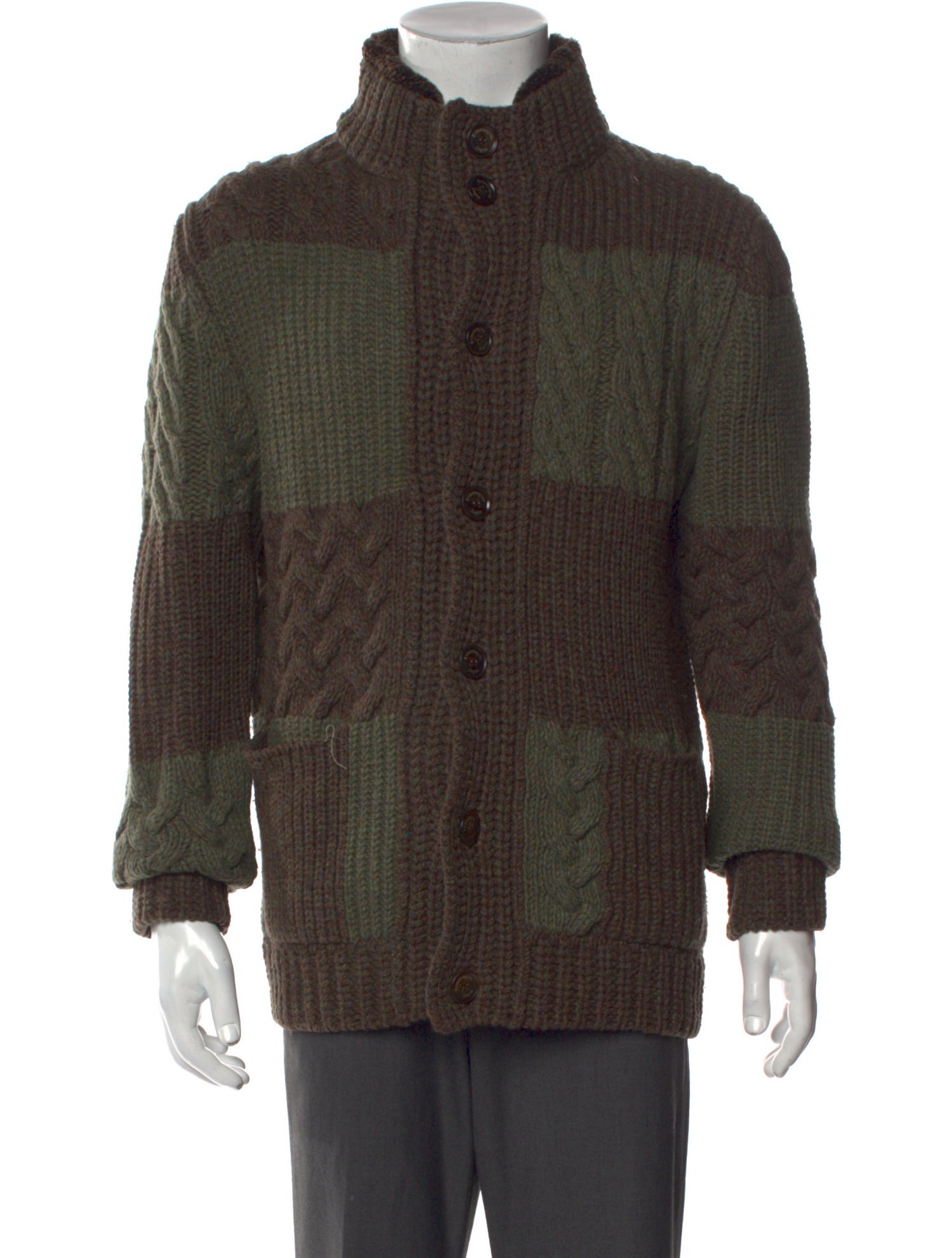 Ermenegildo Zegna Mock Neck Long Sleeve Cardigan