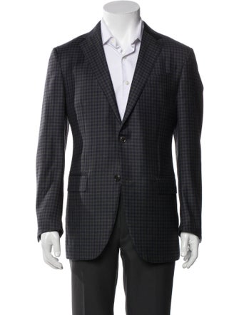 Ermenegildo Zegna Wool Plaid Print Blazer