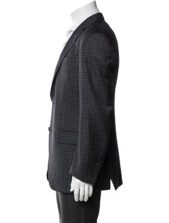 Ermenegildo Zegna Wool Plaid Print Blazer